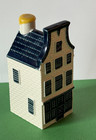 Vintage Klm Bols  23 Miniature Dutch House Blue Delft Ceramic Collectible Empty