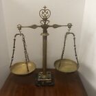 Vintage Italian Apothecary Brass And Marble Scale  22    Tall 