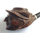 Estate Vintage Briar Tobacco Pipe Schowa Carved Man Head Nose Hat