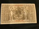 1910 German 1000 Mark Banknote Reichsbanknote P-44a Germany Paper Money  2