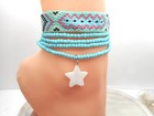 2 Pc Charm Stretch Anklet Ankle Bracelet Silver Plated Beaded Star New