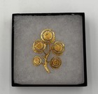 Vtg Hadassah Life Member Tree Of Life Gold Brooch Jewish Judaica Pin 
