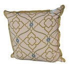 Eastern Accents White W blue Flower Embroidered Pillow   Cover X2 Luxury Sham 25
