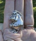 Disney Winnie The Pooh Eeyore Brooch Pewter Silver Tone Pin Signed 