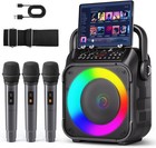 Karaoke Machine  Portable Bluetooth Speaker With 3 Wireless Microphones For A   