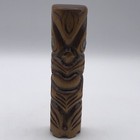 New Zealand M  ori Warrior Wooden Carved Tiki Totem Mother Of Pearl Eyes
