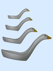 1980 s Avon Ceramic Geese Goose Duck Measuring Spoons   Wood Stand Vintage
