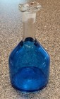 Vintage Blenko 486 Overlay Blue Glass Decanter   no Stopper  