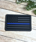 Pvc Tactical Patch - Usa Thin Blue Line Flag Patch - Morale Gun Police Patch