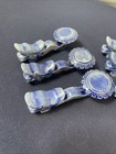 Set Of 6  Vintage Ceramic Glazed Blue Oriental Japanese Dragon Chopsticks Rest
