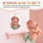 Robud Baby Doll Closet Wooden Doll Closet Wardrobe Pink Doll Wardrobe Closet