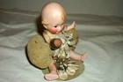 Antique Pin Cushion Bisque Baby Double Cushions Germany Hp Moving Arms Ribbons