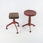 Vintage Industrial Stool  Red Bar Stool  Vintage Factory Stool  Old Swivel Stool
