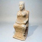 Antique Stone Figurine     Seated Female Sculpture   Rare Collectible