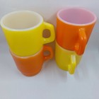 Anchor Hocking Yellow And Orange Fire King  Mug Vintage Coffee Cup Glass 