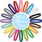 60 Pieces Puppy Whelping Collars Newborn Pet Collars Double-sided Adjustable Id