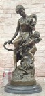 Signed Math  Moreau  Bronze Sculpture Venus W cherub  bond Of Love  Statue Decor