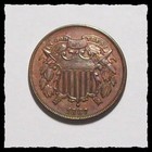 1867 Two Cent Piece Coin Attractive Nice Color Sharp Xf  16d79