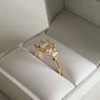 1 25 Ct Emerald Cut Lab Created Three Stone Ring - Step Cut Engagement Ring