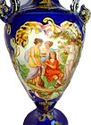 Antique Rococo Cobalt Blue Portrait Victorian  Jardini  re Porcelain Vase French