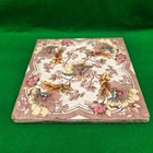 Victorian Reclaimed Antique Ceramic Wall Tile Coloured Floral Design C1890-c1930