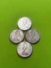 Canada 1968 Silver Canadian Quarter  Lot Of 4  Last Silver Canadian Quarter