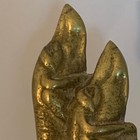 Vtg Or Antique Brass Or Bronze Wax Seal Stamp Figural Dog Heads  Not Monogrammed