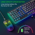 Rechargeable Wireless Keyboard And Mouse Gaming Combo Set Rgb Backlit Light Up