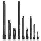 Workpro 9pc Impact Socket Driver Extension Bar Set 1 4  3 8  1 2 Drive Extension