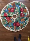 Gorgeous Needlepoint Christmas Tree Skirt Pomegranates Blueberries Chestnuts