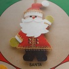 Vtg Felt Christmas Holiday Ornament Sequin Craft Kit Makes Santa Bear Wreath Nos