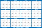 24x36 Swiftglimpse 2027 Large Wall Calendar  Paper Folded  Yearly Planner - Navy