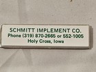 New Vintage Dealer Advertising Letter Opener - Schmitt Implement Holy Cross Ia
