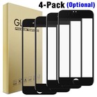 For Iphone 7 Plus 8 Plus Case Hybrid Translucent Back Phone Cover tempered Glass