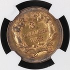 1878 Gold Three Dollars  3 Indian Princess Head Ngc Au-58