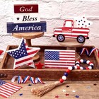 Yousoontic 7 Pcs Tiered Tray Decor Set  Patriotic Wooden Table 4th Of July