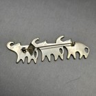 Vtg Taxco Sterling Silver 925 Elephant Trio Brooch 3  Raised Trunks Ta-75 14 6g