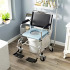 Mobile Shower Chair Toilet Wheelchair Rolling Commode Chair For Elderly Injured