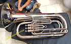 Tuba Eb Pitch Of Pure Brass In Chrome Polish  hard Cushion Case   Free Shipping