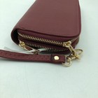 New W Tags Women s Alyssa Red Double Zip Around Wallet Wristlet Vegan
