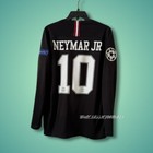 Neymar Jr  10 Psg Black Jersey 2018-2019 Champions League Long Sleeve Jersey