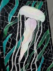 Jellyfish Mosaic Glass Wall Art