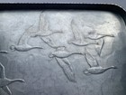 Vintage Arthur Armour Hammered Aluminum Tray 14 5x9-has Handles-flying Geese-usa