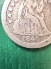 1845 Seated Liberty Dime 10 Cent Holed