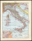 4 Antique Prints-italy-map-rome-applied Art-architecture-army-larousse-1897