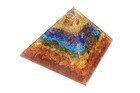 Natural 7 Chakra Orgone Pyramid 75mm Chakra Chips Emf Proetection Pyramid 