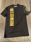 New Chris Weidman Reebok Ufc Fight Kit Jersey Champion Black Gold T-shirt Small