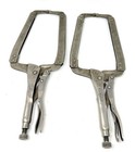 2x Vintage Petersen Vise-grip 18r Locking Welding C-clamp Pliers Dewitt Usa Made