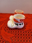 Vintage 1950   s Ceramic Mini Santa Boots tooth Pick Holder- Made In Japan