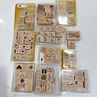 Stampin Up Huge Lot 8 Complete Sets    28 Wood rubber Stamp Many Rare retired